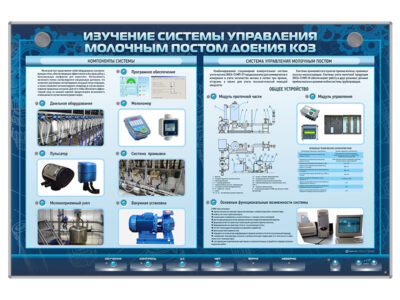 Электрифицированный  стенд "Изучение системы управления молочным постом доения коз"