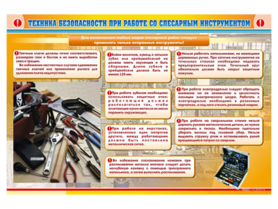 Стенд "Техника безопасности при работе со слесарным инструментом"