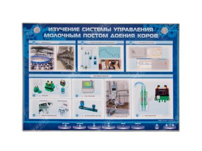 Электрифицированный светодинамический стенд "Изучение системы управления молочным постом  доения коров"