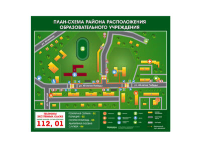 Панно магнитно-маркерное "План-схема района расположения образовательной организации"