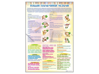 Стенд "Наши пальчики устали" (зарядка)