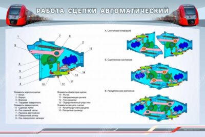 Стенд "Работа сцепки автоматической типа SCHARFENBERG"