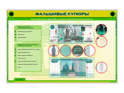 Стенд интерактивный "Фальшивые купюры"