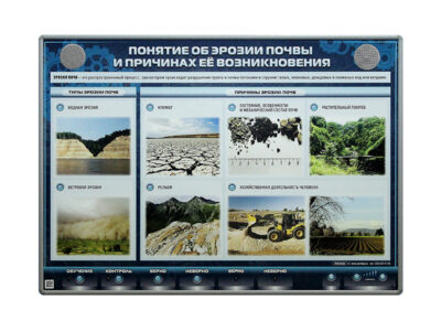 Электрифицированный стенд "Понятие об эрозии почвы и причинах её возникновения"