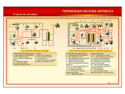 Стенд с разрезными агрегатами "Тормозная система автобуса"