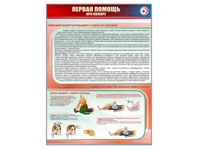 Стенд "Первая помощь при пожаре"