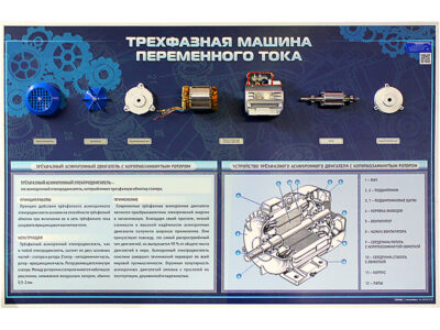 Стенд "Трехфазная машина переменного тока" с макетными образцами в разрезе