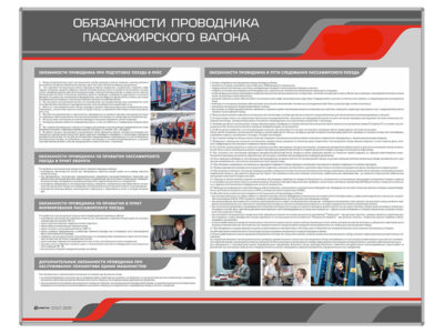 Стенд информационный "Обязанности проводника пассажирского вагона"