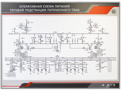 Учебно-демонстрационный стенд "Оперативная схема питания тяговой подстанции переменного тока"