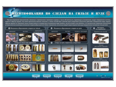 Электрифицированный стенд "Идентификация по следам на гильзе и пуле"